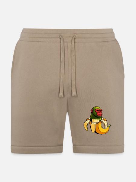 Chimpanzini Bananini Italian Brainrot Meme Art - Bella + Canvas Unisex Short - tan