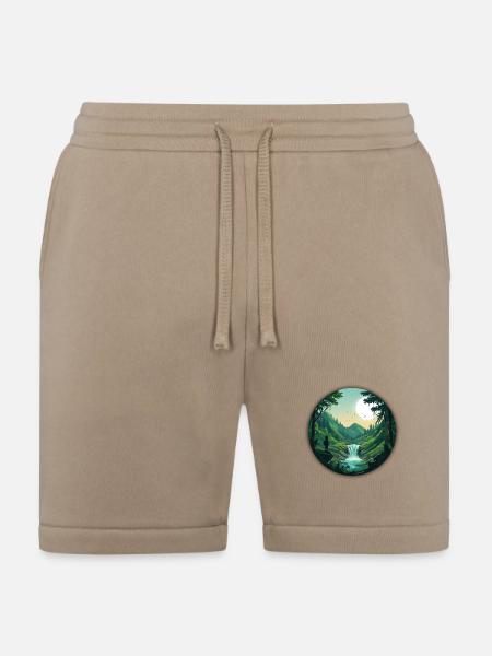 Moonlit Forest Valley - Bella + Canvas Unisex Short - tan
