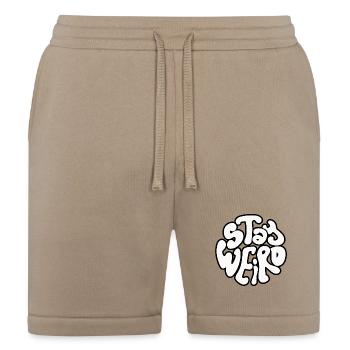 Stay Weird Retro Circle Text - Bella + Canvas Unisex Short - tan - Front