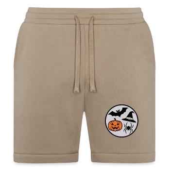 Halloween Circle: Pumpkin Bat Spider - Bella + Canvas Unisex Short - tan - Front
