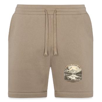 Mountain Lake Reflection – Peaceful Nature Landsca - Bella + Canvas Unisex Short - tan - Front
