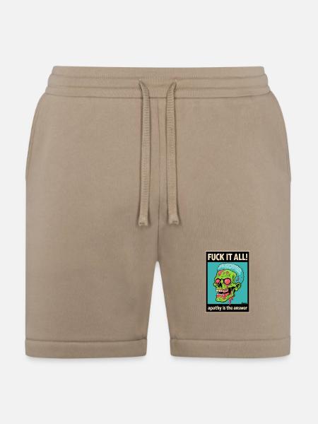 Apathy Skull Graphic with Bold Text - Bella + Canvas Unisex Short - tan