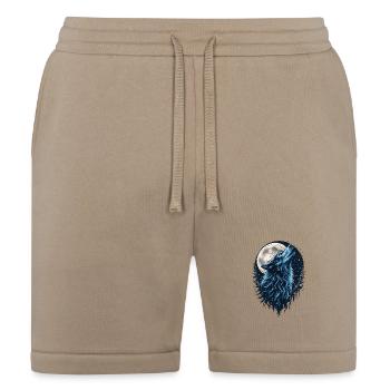Moonlit Howl Blue Wolf Illustration - Bella + Canvas Unisex Short - tan - Front