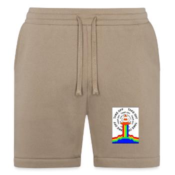 Safety Cone Rocket Rainbow Smoke Funny - Bella + Canvas Unisex Short - tan - Front