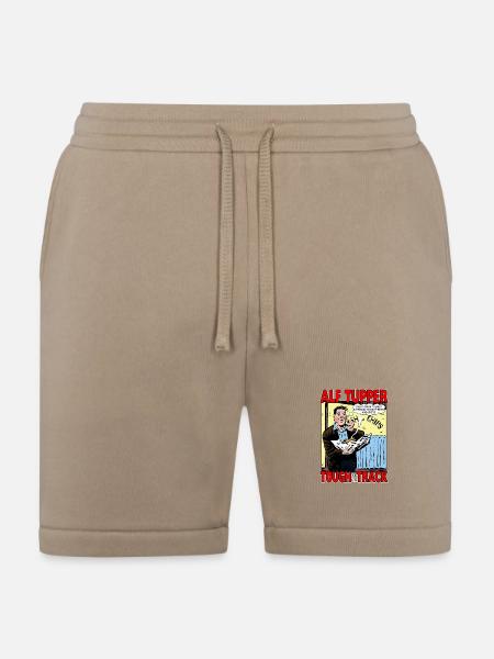 Alf Tupper Tough of the Track Comic Fish & Chips - Bella + Canvas Unisex Short - tan