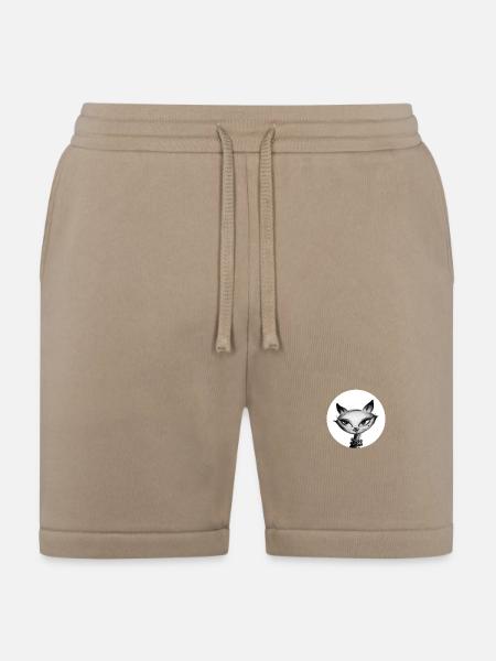 Whimsical Cat Bead Portrait - Bella + Canvas Unisex Short - tan