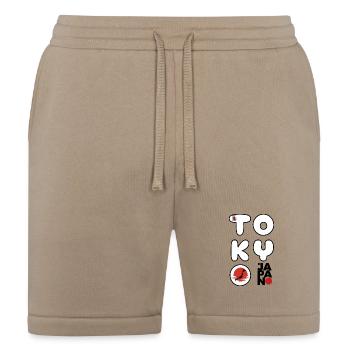 Tokyo Bold Letters with Red Sun Emblem - Bella + Canvas Unisex Short - tan - Front