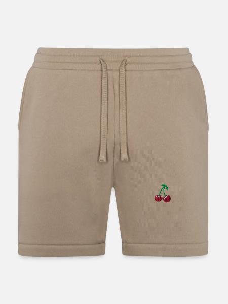 Cherries embroidered - Bella + Canvas Unisex Short - tan