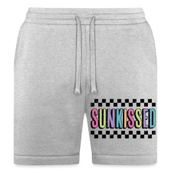 Checkered Neon Sunkissed Summer Vacation - Bella + Canvas Unisex Short - heather gray - Front