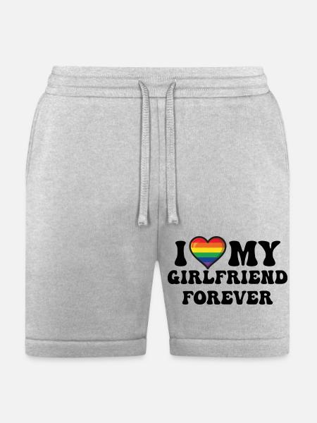 I Love My Girlfriend Forever Lgbtq Pride - Bella + Canvas Unisex Short - heather gray
