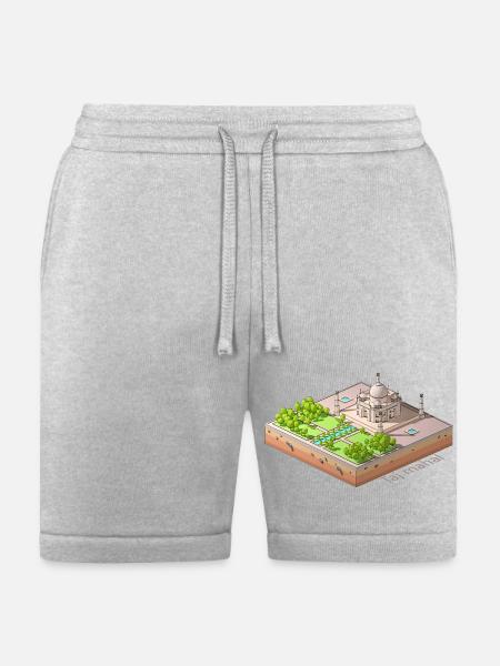 Geometric low poly Taj Mahal - Bella + Canvas Unisex Short - heather gray