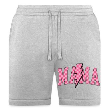 Pink Checkered Mama - Bella + Canvas Unisex Short - heather gray - Front