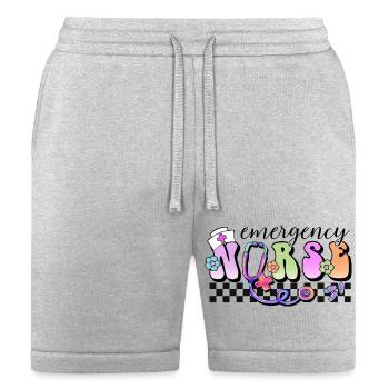 Emergency Nurse checkered - Bella + Canvas Unisex Short - heather gray - Front