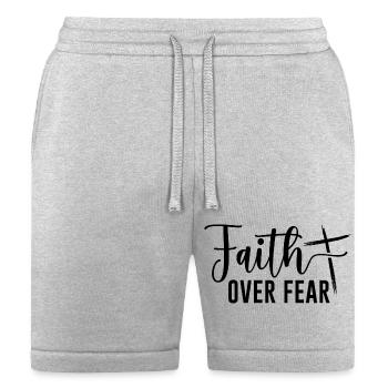 Faith over Fear (with Cross) - Bella + Canvas Unisex Short - heather gray - Front