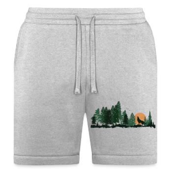 Wildlife Wolf Howling - Bella + Canvas Unisex Short - heather gray - Front