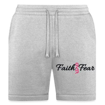 "Courageous Faith: Triumphing Over Fear" - Bella + Canvas Unisex Short - heather gray - Front
