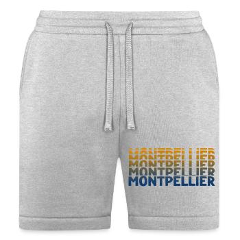 Montpellier Gradient Text Stack - Bella + Canvas Unisex Short - heather gray - Front