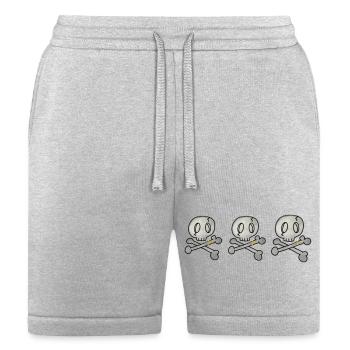 Skull Crossbones Cartoon - Bella + Canvas Unisex Short - heather gray - Front