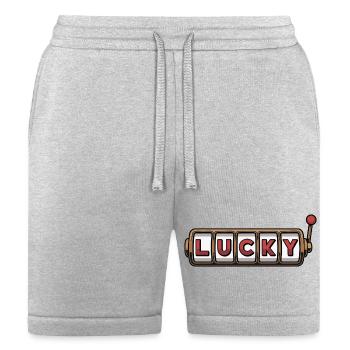 Lucky Slot Letters Design - Bella + Canvas Unisex Short - heather gray - Front