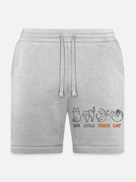 Un Deux Trois Cat - Bella + Canvas Unisex Short - heather gray
