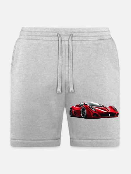 Crimson Velocity Sports Car - Bella + Canvas Unisex Short - heather gray