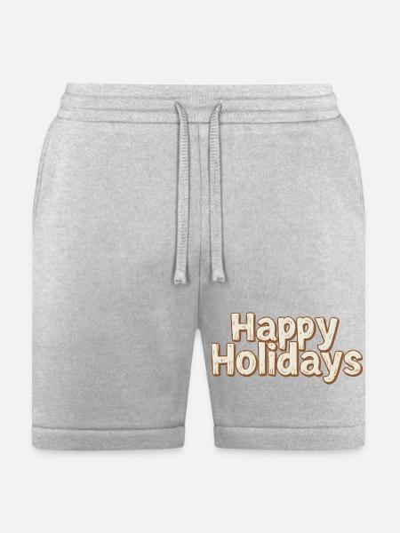 Happy Holidays Rustic Lettering - Bella + Canvas Unisex Short - heather gray