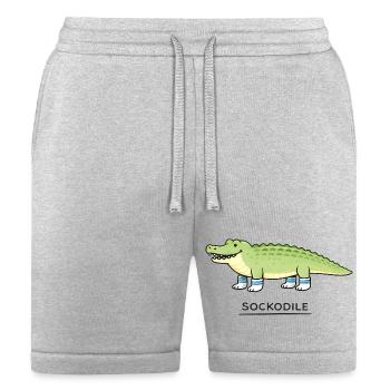 Sockodile Crocodile Sock Cartoon - Bella + Canvas Unisex Short - heather gray - Front
