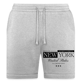 New York Coordinates Minimal - Bella + Canvas Unisex Short - heather gray - Front