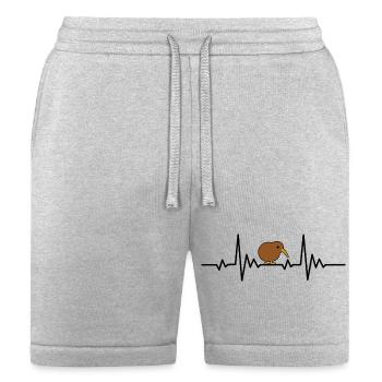 Kiwi Beak Silhouette on Black - Bella + Canvas Unisex Short - heather gray - Front
