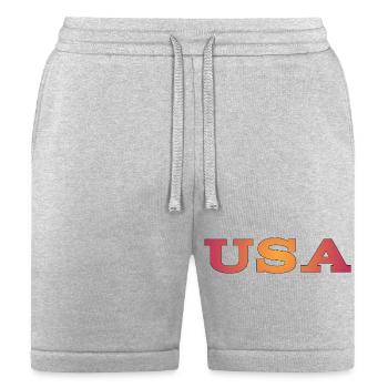 USA Gradient Bold Letters - Bella + Canvas Unisex Short - heather gray - Front