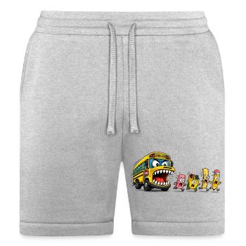 Funny Back To School Monster Bus Chasing School Su - Bella + Canvas Unisex Short - heather gray - Front