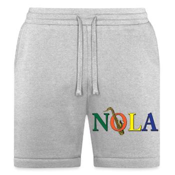 NOLA Saxophone Logo Jazz - Bella + Canvas Unisex Short - heather gray - Front