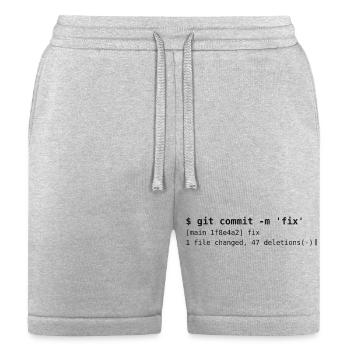 Git Commit -m 'fix' – Funny Developer Terminal  - Bella + Canvas Unisex Short - heather gray - Front