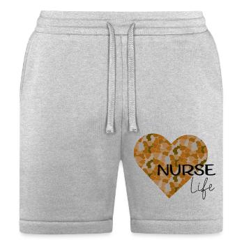 Nurse Life Blue Camo Hart - Bella + Canvas Unisex Short - heather gray - Front