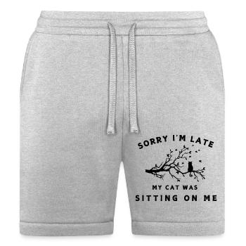 Sorry I Can't My Cat Was Sitting On Me Essential T - Bella + Canvas Unisex Short - heather gray - Front