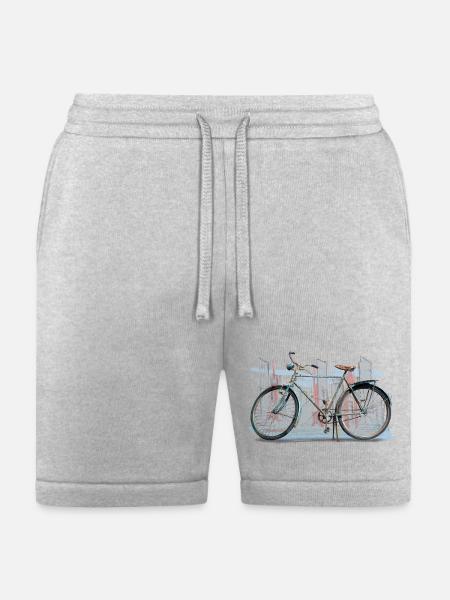 Rustic City Bicycle Sketch - Bella + Canvas Unisex Short - heather gray