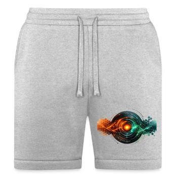 Glowing Cyber Core Waves - Bella + Canvas Unisex Short - heather gray - Front
