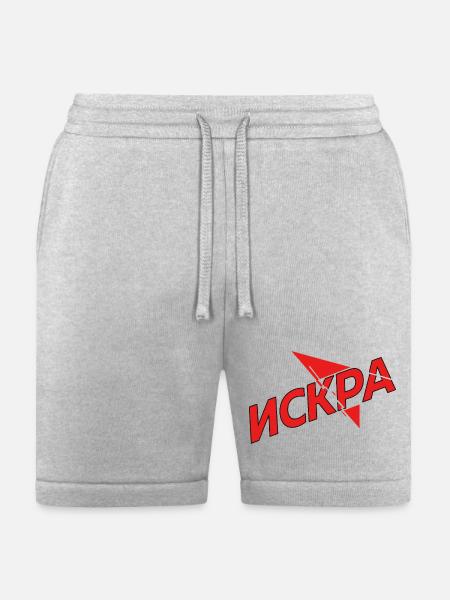 Iskra Red Spark Logo - Bella + Canvas Unisex Short - heather gray