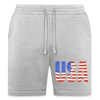 USA Flag - Bella + Canvas Unisex Short - heather gray - Front
