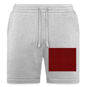 Checkered Red And Black - Bella + Canvas Unisex Short - heather gray - Front