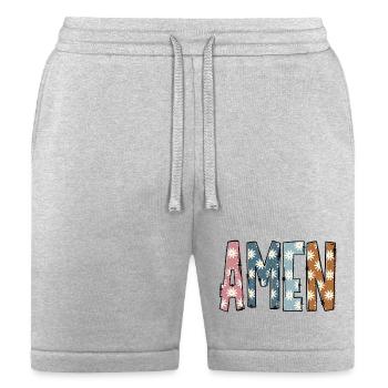 Amen Daisy Lettering - Bella + Canvas Unisex Short - heather gray - Front