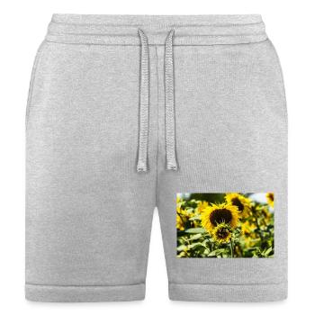 Sunflower Field - Bella + Canvas Unisex Short - heather gray - Front
