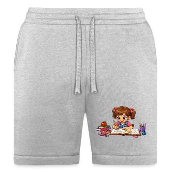 Little Scholar at Desk - Bella + Canvas Unisex Short - heather gray - Front