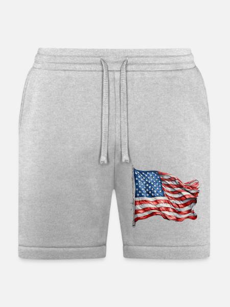 America flag - Bella + Canvas Unisex Short - heather gray
