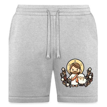 Jesus and His Precious Sheep - Adorable T-Shirt - Bella + Canvas Unisex Short - heather gray - Front