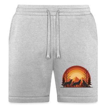 Wolf Howling Sunset Wilderness - Bella + Canvas Unisex Short - heather gray - Front