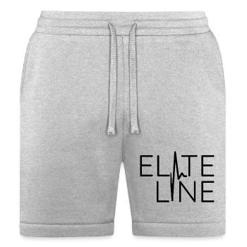 EliteLine Sleek All Black Typographic Logo - Bella + Canvas Unisex Short - heather gray - Front
