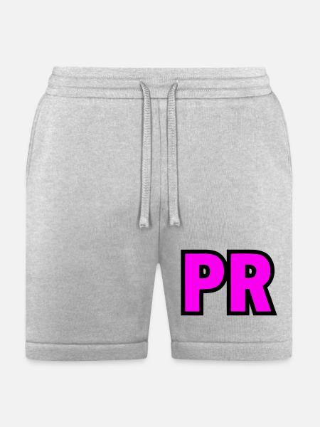 PR Initials Block Logo - Bella + Canvas Unisex Short - heather gray