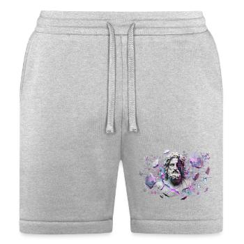 Marble Sage in Neon Circuit - Bella + Canvas Unisex Short - heather gray - Front