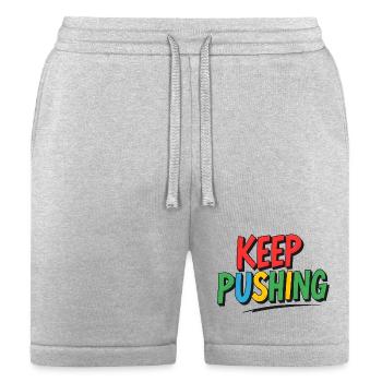 Keep Pushing Multicolor Bold Motivational Print - Bella + Canvas Unisex Short - heather gray - Front
